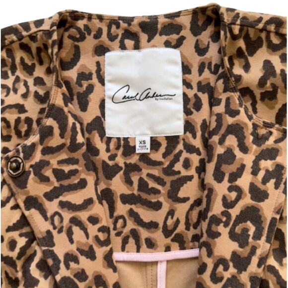 Carol Anderson by Invitation Animal Print Pockets Longer Duster Jacket Size XS - Picture 2 of 13